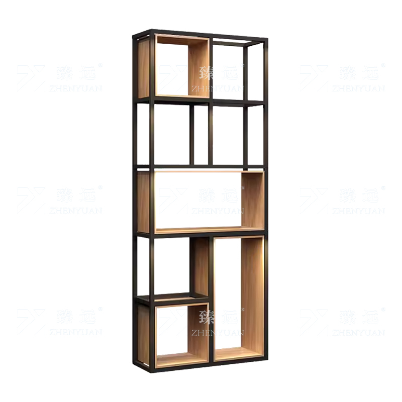 臻远ZY-SNJ-03置物架办公室隔断展示架落地多层书架客厅铁艺收纳架