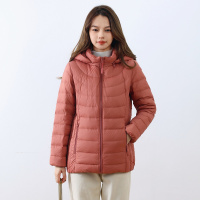 90白鸭绒新国标女式简约纯色连帽可拆卸轻薄羽绒服女_1