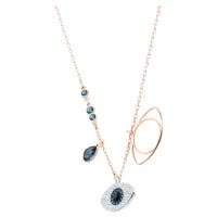 Swarovski蓝眼智勇吊坠混合金属项链女士短款时尚饰品邪眼设计
