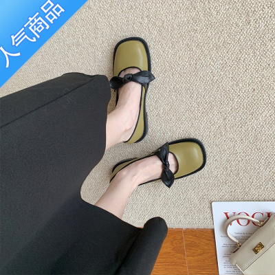 SUNTEK浅口玛丽珍单鞋女款秋季2023年新款蝴蝶结乐福鞋法式温柔晚晚鞋