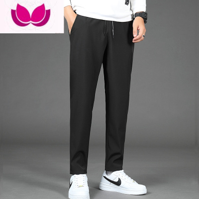 七斓裤子男春季韩版潮流休闲运动裤男士宽松夏季薄款百搭直筒九分裤男