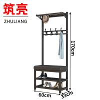 筑亮 钢制衣帽架 60*33*170cm黑色黑垫 个