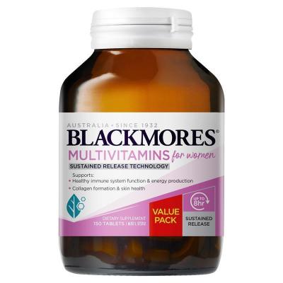 BLACKMORES 澳佳宝 女士综合营养素复合维生素片剂 150片 1瓶装 片剂 综合营养素维他命多种矿物质 澳洲进口