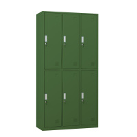 铭威盾铁皮更衣柜宿舍储物柜钢制内务柜制式绿皮衣帽柜子绿色6门更衣
