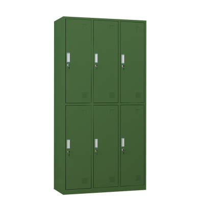 铭威盾铁皮更衣柜宿舍储物柜钢制内务柜制式绿皮衣帽柜子绿色6门更衣