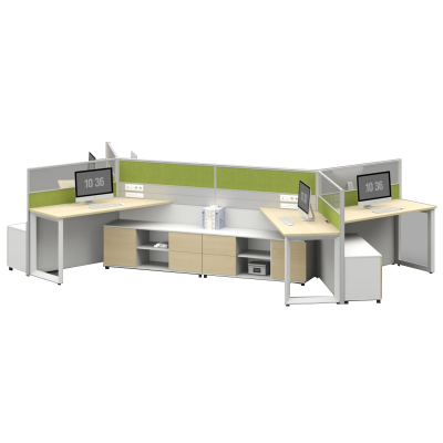 臻远ZYGW-136屏风工作卡位职员桌办公桌 异型六人位