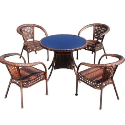 心业室外藤桌椅XY-TZY0104休闲椅一桌四椅 此产品单件不出售批量请联系客服