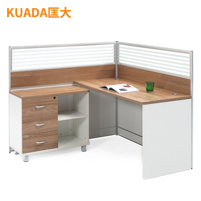 匡大办公桌1.4米单人位屏风桌带高副柜KD-18L2010
