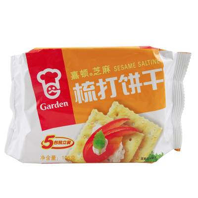嘉顿梳打饼干芝麻味105g袋装休闲零食品新年年货节日送礼佳品