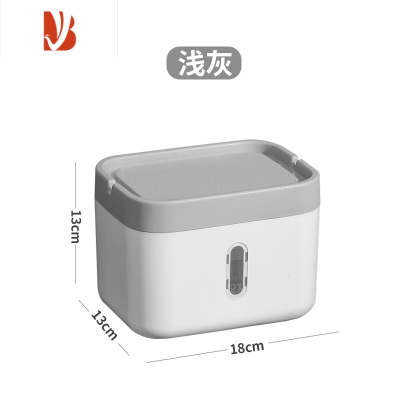 三维工匠卫生间纸巾盒壁挂式防水厕纸盒免打孔抽纸盒厕所卫生纸卷纸置物架 灰色[1个装]不含卷纸支架