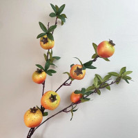 维诺亚仿真花假花摆设石榴花摆件柿子果树枝干花客厅玄关餐桌花艺装饰花