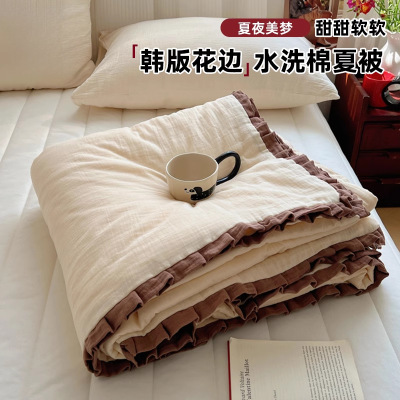 夏季水洗棉夏凉被家用可机水洗2026新款空调被子单双人薄夏被