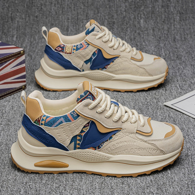 男鞋厚底增高老爹鞋春季新款耐磨运动板鞋子男款时尚休闲潮鞋