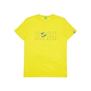 HUGO BOSS男士黄色圆领短袖T恤舒适透气休闲单品25夏季新款