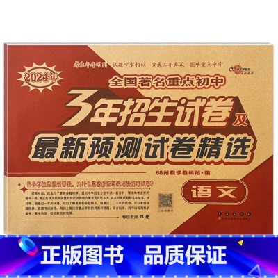 3年重点初中招生试卷 语文 小学升初中 [正版]2024小学升初中核心试卷 语文数学英语共3本通用版 小升初模拟试卷 小