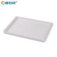 顺心优 密胺长方形直角托盘 餐盘 面包盘 水杯茶盘 29*21*2cm白色/个