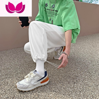 七斓裤子男休闲卫裤ins港风宽松运动束脚韩版潮流百搭九分长裤