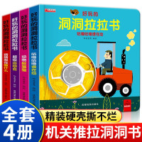 [正版图书]好玩的洞洞拉拉书4册 儿童洞洞书玩具早教触摸书幼儿宝宝推拉书 立体翻翻0-1-2-3岁 半小熊很忙益智启蒙婴