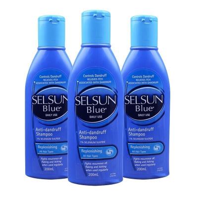 SELSUN品牌授权-SelsunBlue洗发水Gold去屑止痒头皮藓溢脂性皮炎水杨酸蓝色200ml*3瓶