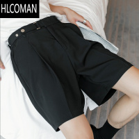 HLCOMANCHRRO西西里夏季高级感男士西裤韩版休闲五分白色西装短裤子潮