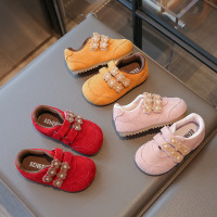 儿童运动鞋女童新款韩版磨砂女童糖果色休闲鞋德训鞋运动鞋