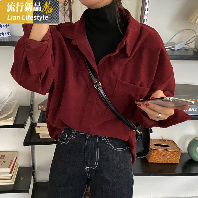 暖青汇胖妹妹宽松假两件衬衫女装秋冬大码高领上衣韩版显瘦洋气打底衬衣