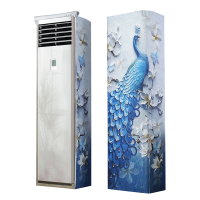 幸福派 空调罩方形柜机防尘罩保护套格力美的奥克斯海尔开机不取大3p立式圆柜机罩 6801蓝孔雀 180*55*35cm