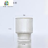 棱条描金凉水壶 玻璃 可高温加厚创意家用大容量果汁杯水瓶套装 FENGHOU 小号描金玻璃杯烧水壶