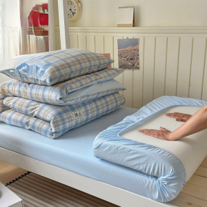 大学生宿舍床上三件套纯棉被套90床单人床笠款床上用品
