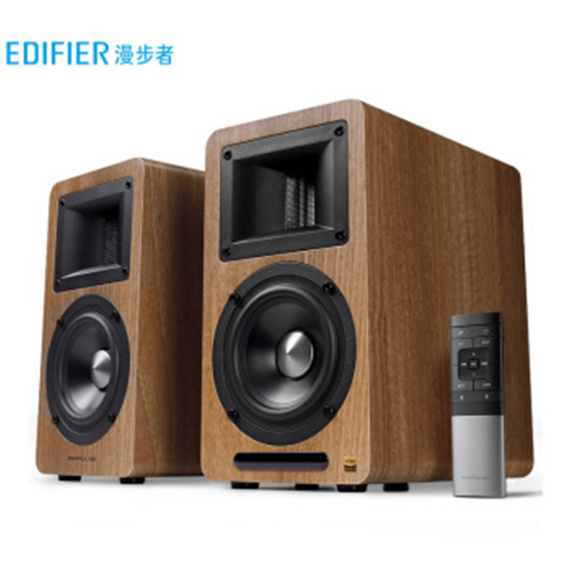 EDIFIER/漫步者 AIRPULSE A80无线蓝牙HIFI书架式有源音箱低音炮 胡桃木色
