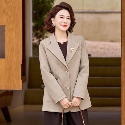 小西装款妈妈装冬装大衣女洋气中老年春装外套40-60岁衣服成熟衣