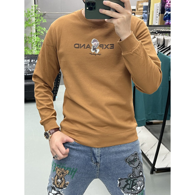 男士卫衣长袖新款秋季圆领打底衫潮流时尚青年印花上衣男修身百搭