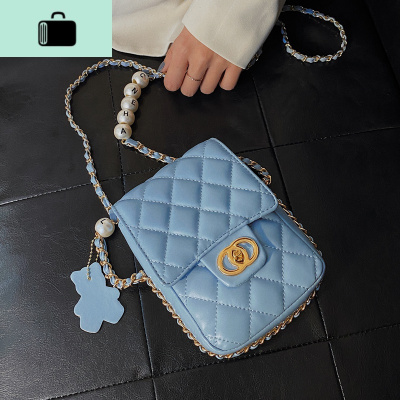 绣线小包包洋气女包2020流行新款潮时尚网红斜挎包百搭链条小方包NEW LAKE女斜挎包