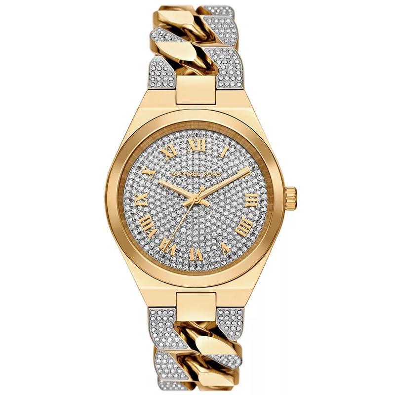 Michael Kors 女士金 tone 不锈钢潮奢金链镶钻防水石英三指针腕表