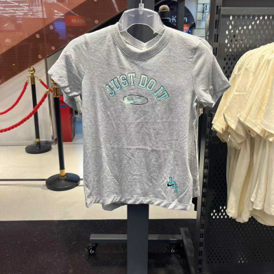 NIKE耐克短袖T恤运动休闲透气针织圆领大童上衣FZ5131-063 D