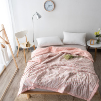 雅鹿床上用品 色织全棉水洗棉新疆棉花夏被 条纹系列棉花填充双人被纯棉空调被子