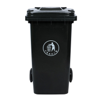 翌嘉YJ4060363 户外垃圾桶带轮240升商用大垃圾桶 黑色挂车款