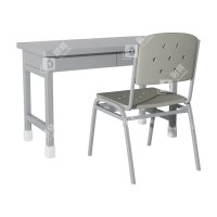 居将 制式营具办公桌营房钢制学习桌 制式二抽桌椅组合(一桌一椅)