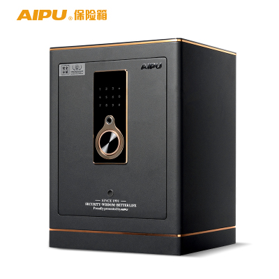 AIPU艾谱智能指纹保险柜3c认证家用办公入墙防盗钥匙密码小型45cm保险箱柜全钢FDX-A/D-45WGS星空黑