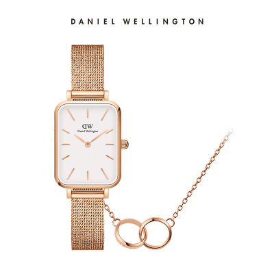 新品-DW小方表女表项链套装简约手表锁骨链丹尼尔惠灵顿