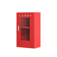 湘渭304不锈钢应急物资柜消防救援器材箱防护用品柜室外微型消防柜800*500*350加厚整装(红)