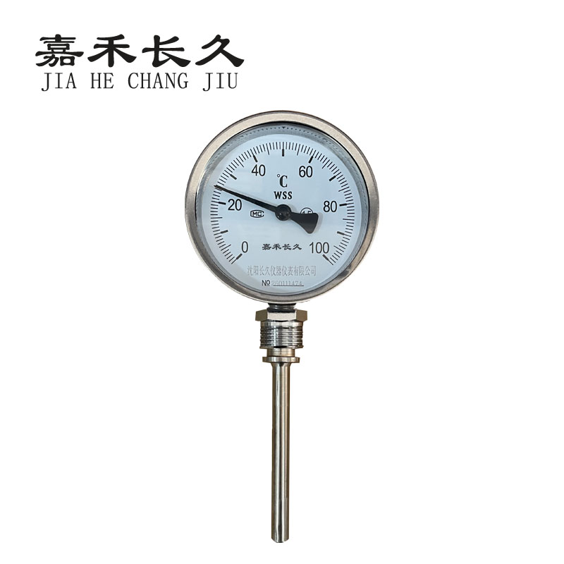 嘉禾长久 双金属温度表 WSS411 0-100度 杆长50MM 块