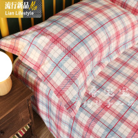 老粗布床单单件三件套单人格子网红棉棉枕套帆布凉席1.8米m床 三维工匠