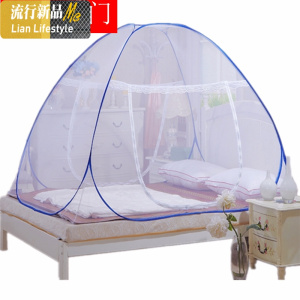 免安装蒙古包蚊帐1.5m1.8m1.2家用单双人折叠学生宿舍单双蚊帐 三维工匠
