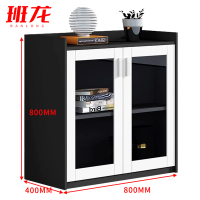 班龙茶水柜矮柜两门玻璃台