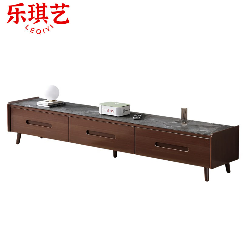 乐琪艺 电视柜 胡桃色+灰 个