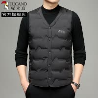 啄木鸟羽绒马甲男2024冬轻薄背心保暖坎肩中青年爸爸贴身内胆内穿