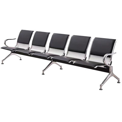 戴劲 钢制排椅机场椅加固加厚长椅候诊椅连排输液等候椅B款五人位皮面