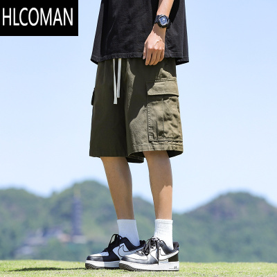 HLCOMAN工装短裤男潮流美式宽松五分裤休闲裤夏季裤子男生直筒运动裤