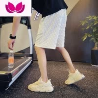 七斓夏季男士短裤五分裤裤子宽松直筒休闲潮流花色字母运动学生卫裤